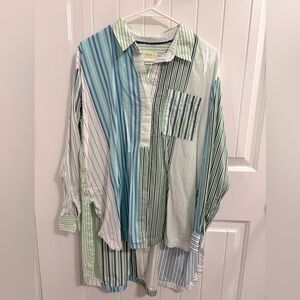 Anthropology Maeve Multicolor Striped Tunic Top